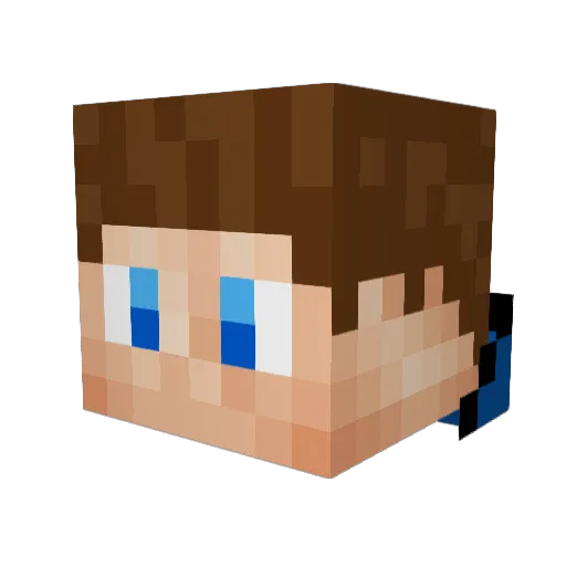 pj_e Minecraft avatar head, 3D render