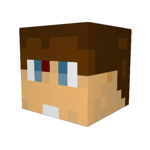 pjbaby Minecraft avatar head, 3D render