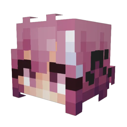pkink Minecraft avatar head, 3D render