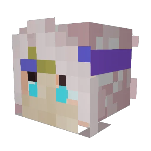 pla7huachi Minecraft avatar head, 3D render