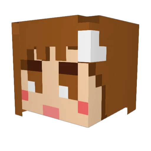 plaatinum Minecraft avatar head, 3D render