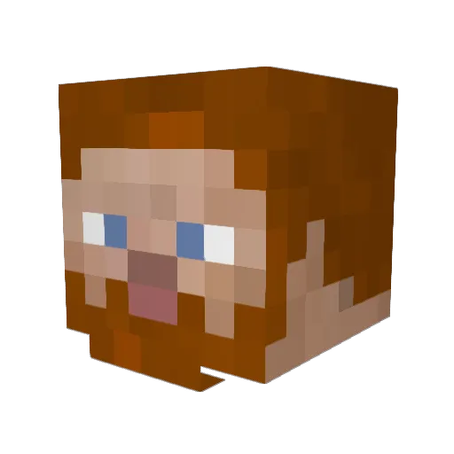 plaky Minecraft avatar head, 3D render