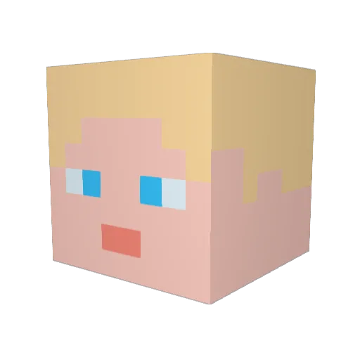 plarke_ Minecraft avatar head, 3D render