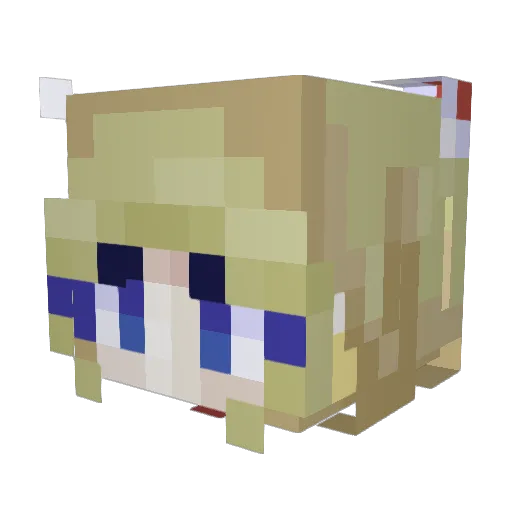 plasticbea Minecraft avatar head, 3D render
