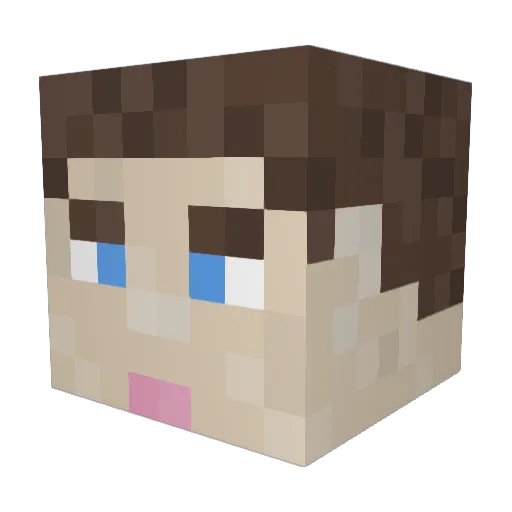 platanium1 Minecraft avatar head, 3D render