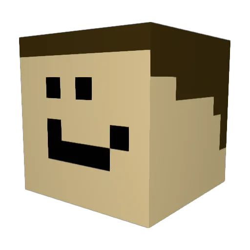 platic2 Minecraft avatar head, 3D render