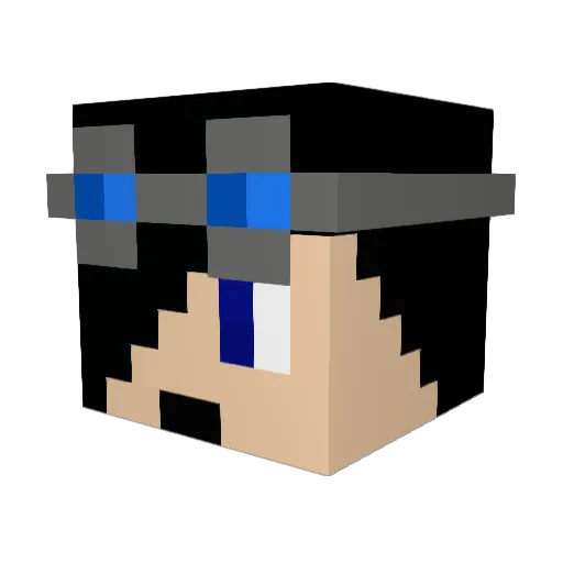 platinum_1 Minecraft avatar head, 3D render