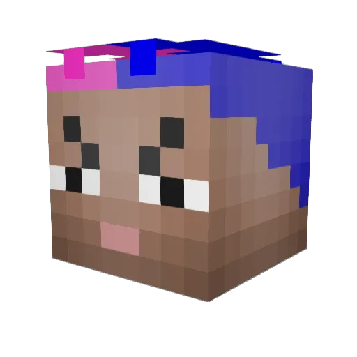 platiny Minecraft avatar head, 3D render