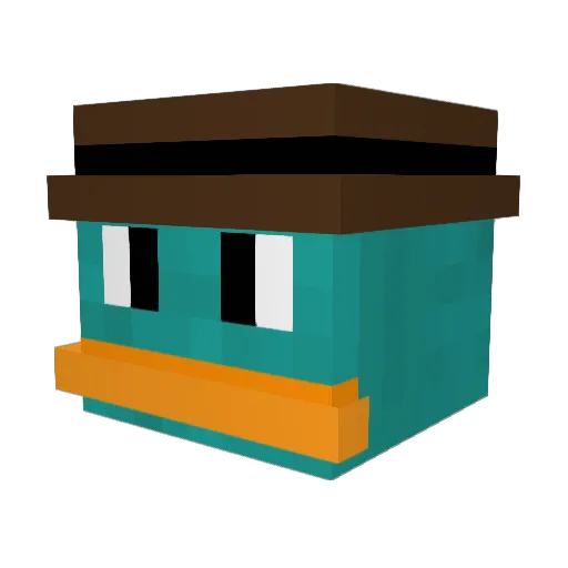 platypi_ant Minecraft avatar head, 3D render