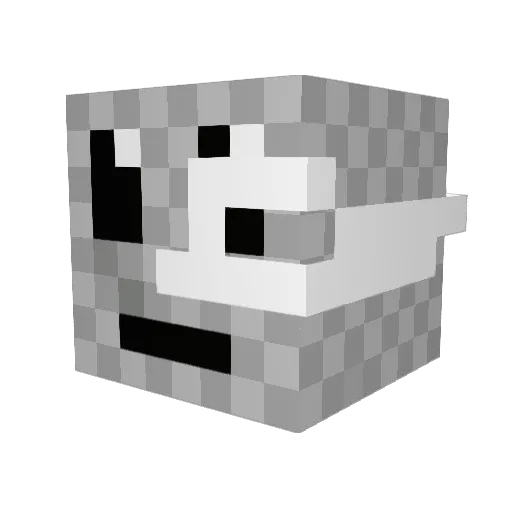 playsig Minecraft avatar head, 3D render