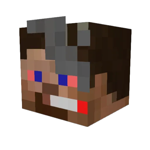 ple_ Minecraft avatar head, 3D render