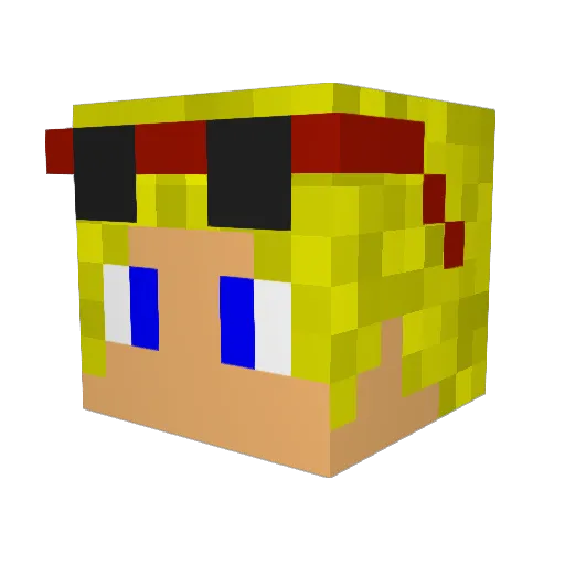 plebVT Minecraft avatar head, 3D render