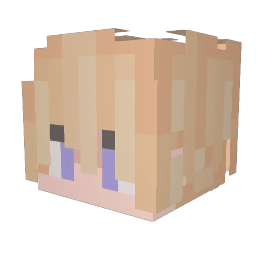 ploari Minecraft avatar head, 3D render