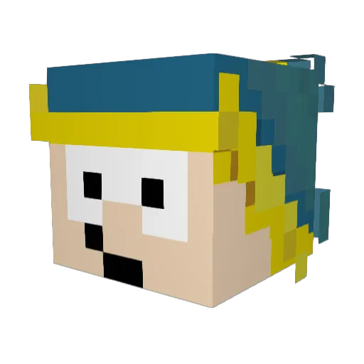 plocak Minecraft avatar head, 3D render