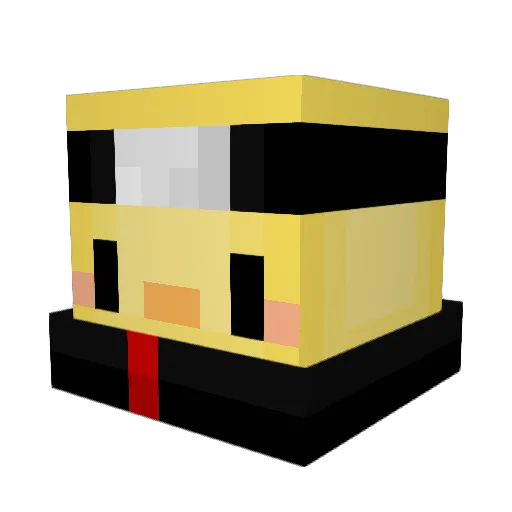 plonqi Minecraft avatar head, 3D render