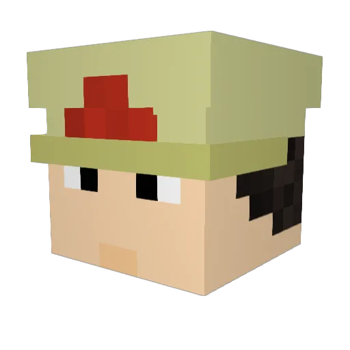 ploping_popcorn Minecraft avatar head, 3D render