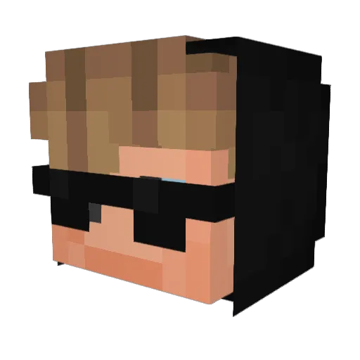 plsHelp Minecraft avatar head, 3D render
