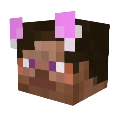 plu_t0 Minecraft avatar head, 3D render