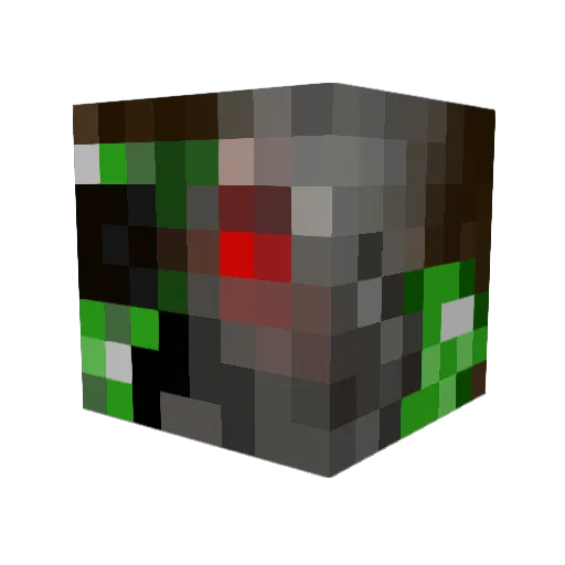 pluisy Minecraft avatar head, 3D render