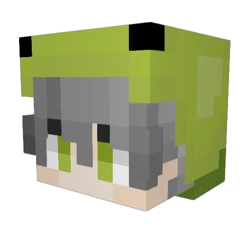 plum_p Minecraft avatar head, 3D render