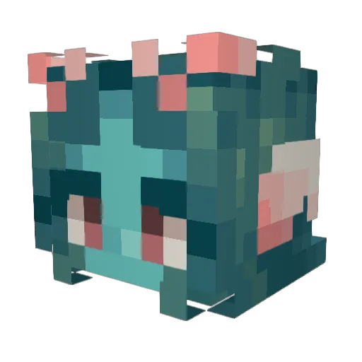 plumadot Minecraft avatar head, 3D render