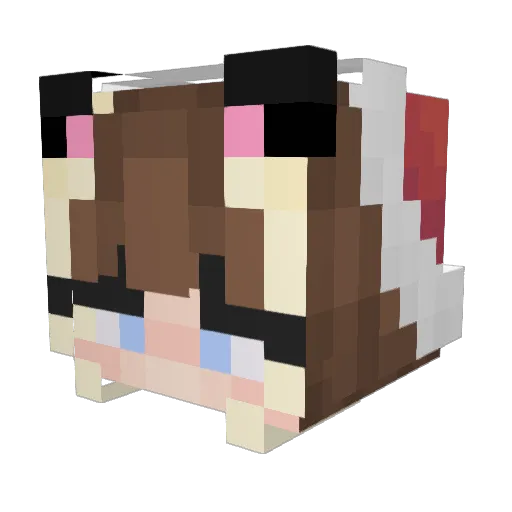 plumblossomy Minecraft avatar head, 3D render