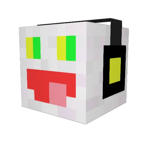 plumoblong Minecraft avatar head, 3D render