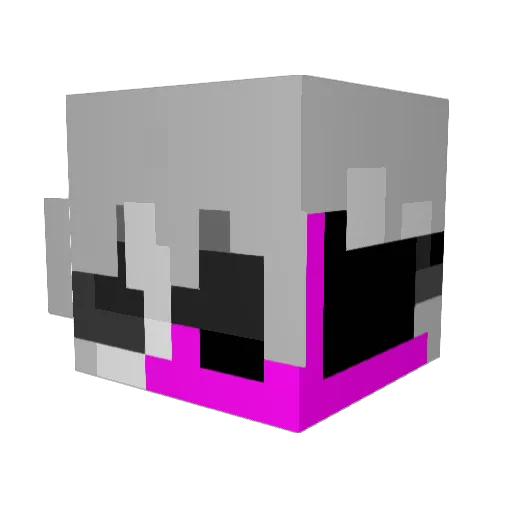 pluqs Minecraft avatar head, 3D render