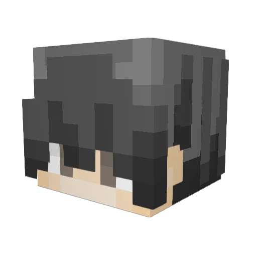 plutoaming Minecraft avatar head, 3D render