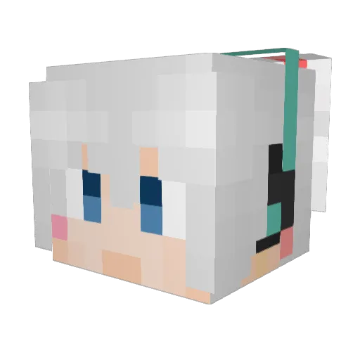 plutobiu Minecraft avatar head, 3D render