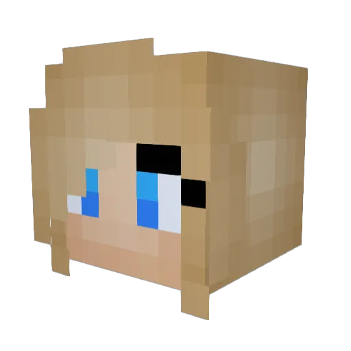 pluvipop Minecraft avatar head, 3D render