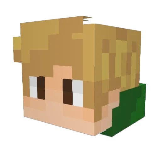 pnonente Minecraft avatar head, 3D render