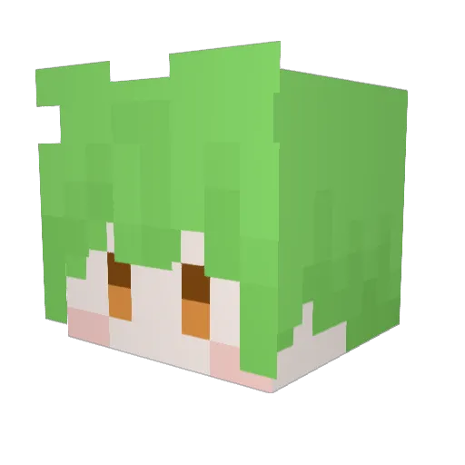 pnpk Minecraft avatar head, 3D render