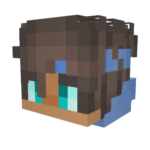 poIyana Minecraft avatar head, 3D render