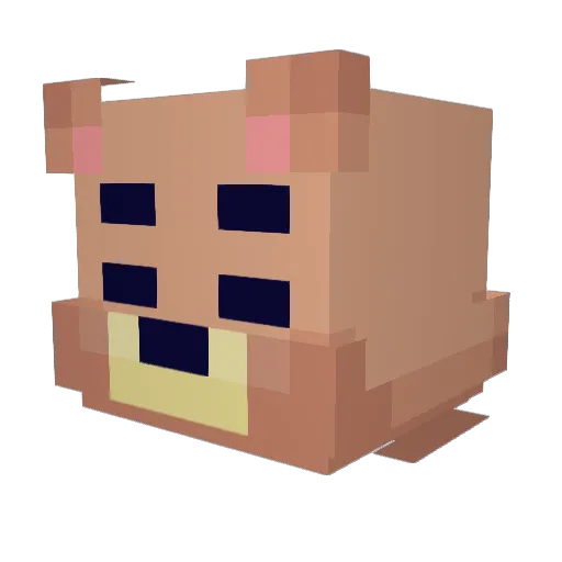poakes Minecraft avatar head, 3D render