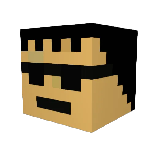 poasw Minecraft avatar head, 3D render