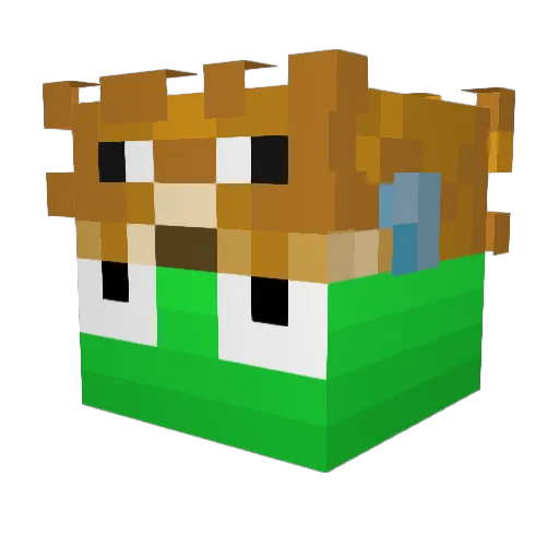 pobob Minecraft avatar head, 3D render