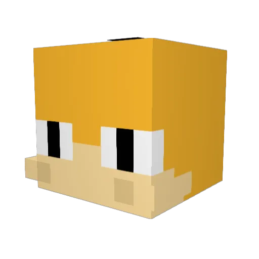 pocchako Minecraft avatar head, 3D render