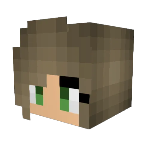 pocketOUO Minecraft avatar head, 3D render