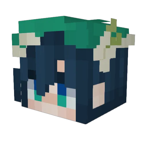 pockeymann Minecraft avatar head, 3D render