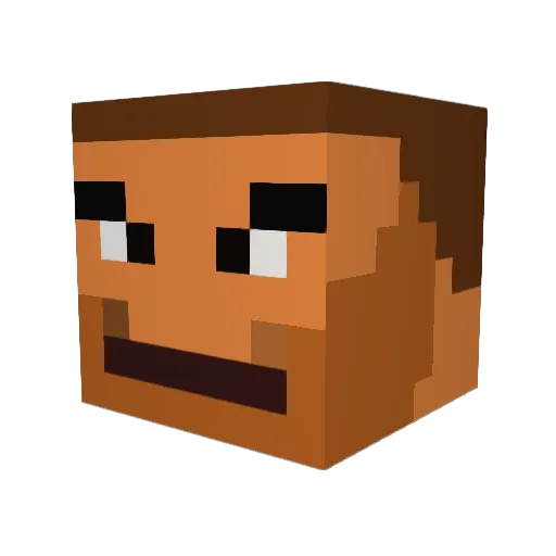 poddae Minecraft avatar head, 3D render