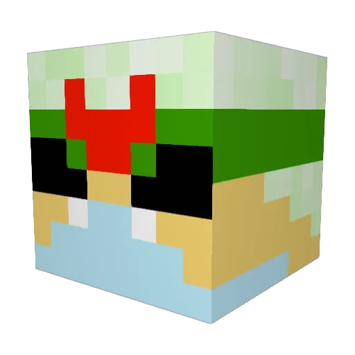 pododrink Minecraft avatar head, 3D render