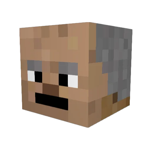 pofer Minecraft avatar head, 3D render