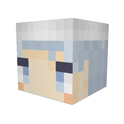 pohu Minecraft avatar head, 3D render