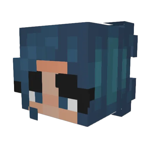 poidora Minecraft avatar head, 3D render
