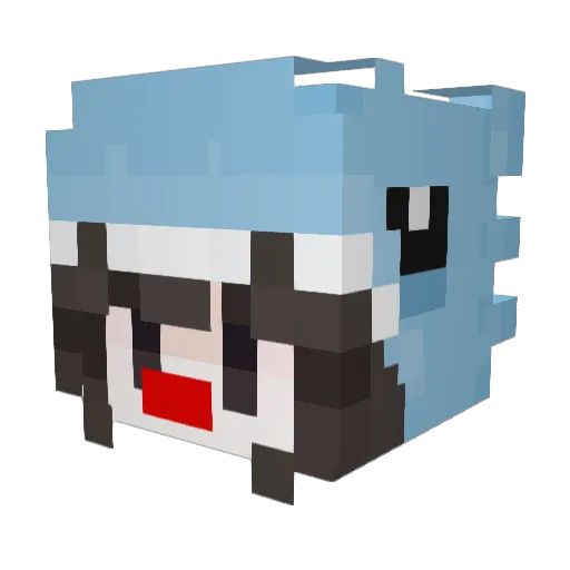 poisseuse Minecraft avatar head, 3D render