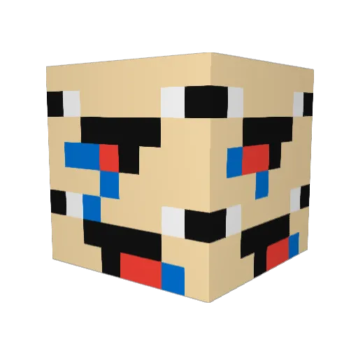 pokeapox Minecraft avatar head, 3D render