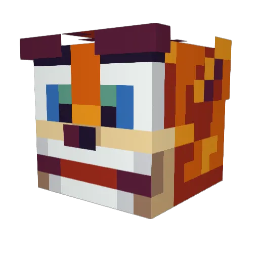 pokemongay Minecraft avatar head, 3D render