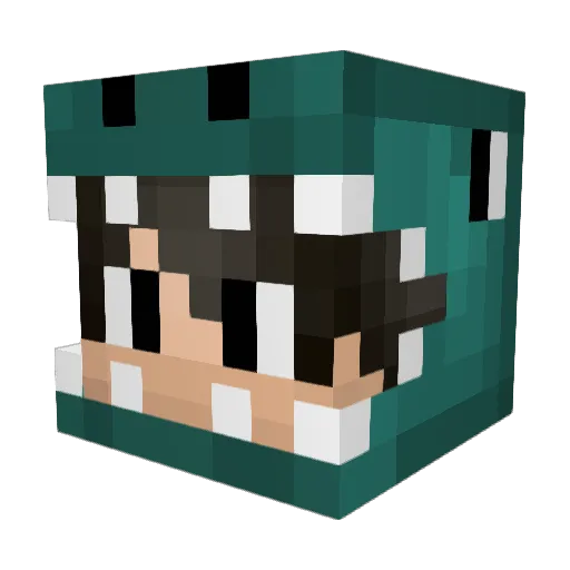 pokepac Minecraft avatar head, 3D render