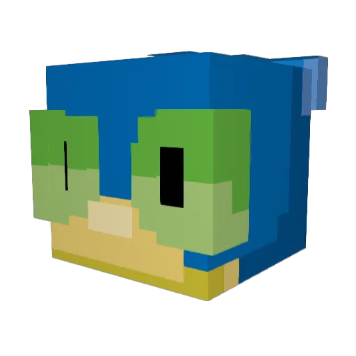 pokepikoo Minecraft avatar head, 3D render